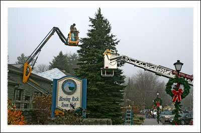 Preparations for Christmas in Blowing Rock North Carolina