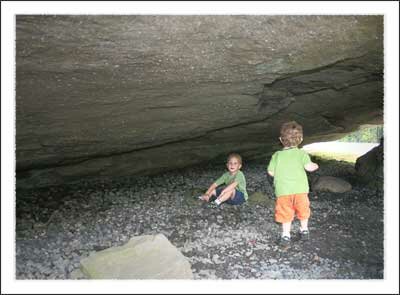 Climbing the rocks at Grandfather Mountain Linville NC