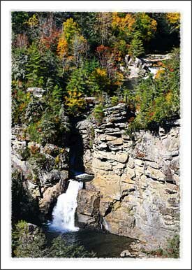 Linville Falls on the Blue Ridge Parkway near Boone North Carolina