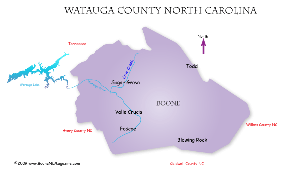 Watauga County North Carolina Map